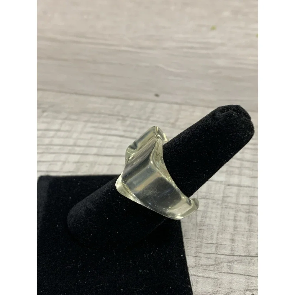Colorful Acrylic Ring - Transparent Resin Geometric Clear Square Irregular Ring